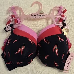 NWT 3 Pack Juicy Couture Push Up Bra Set